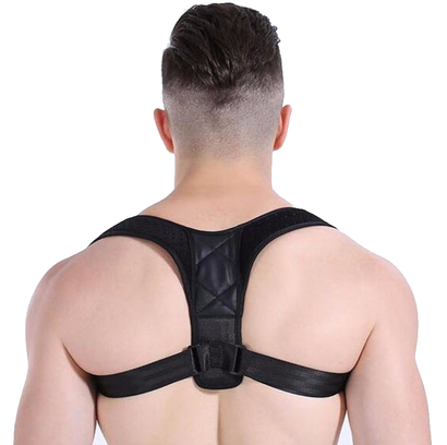 Thoracic Back Brace Posture Corrector - Magnetic Support for Neck Shoulder  Upper and Lower Back Pain Relief - Perfect Posture Brace for Cervical Lumbar  Spine - Fully Adjustable Belt (Black Large) Black